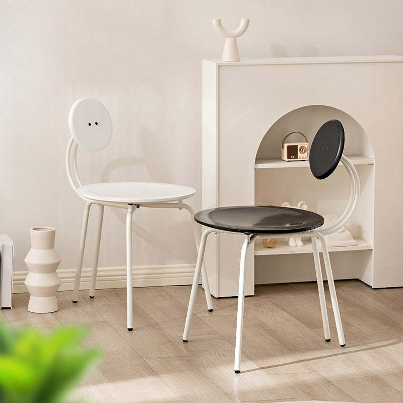 Vintage Round Rubberwood Steel Vanity Stool