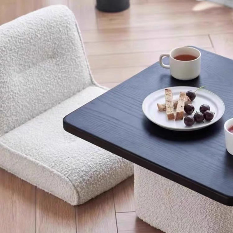 Japanese Square Lambswool Pine Coffee Table — One Table - Pine Wood