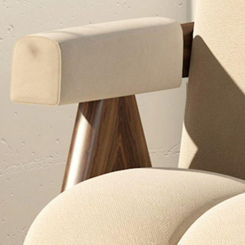 Nordic Velvet Wood Accent Chair