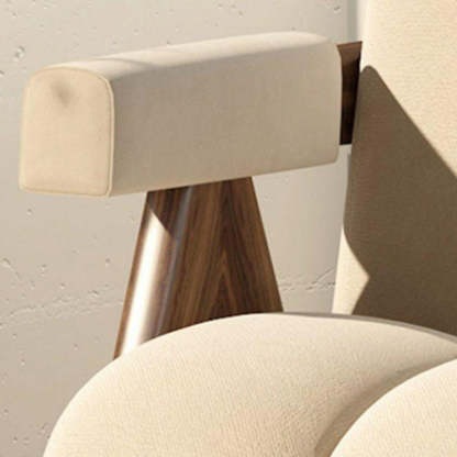 Nordic Velvet Wood Accent Chair