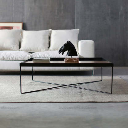 Industrial Rectangular Iron Wood Coffee Table