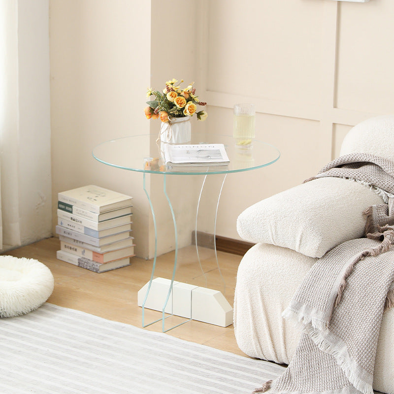 Minimalist Glass Solid Wood Coffee Table