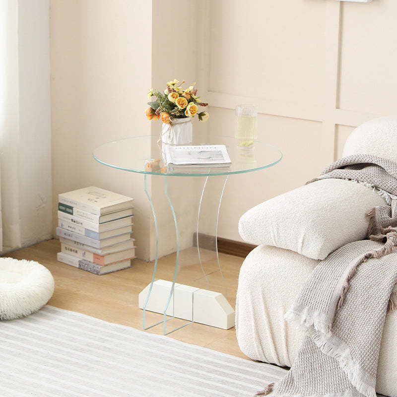 Minimalist Glass Solid Wood Coffee Table