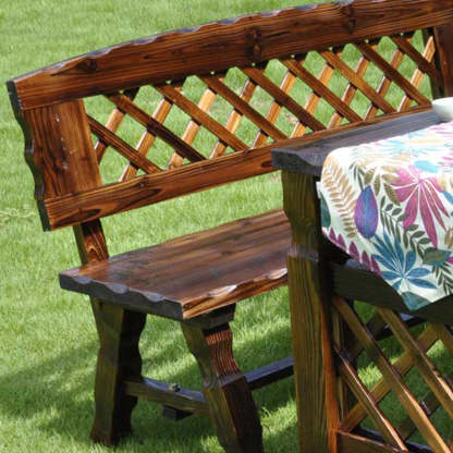 Retro Fir Lattice Outdoor Coffee Table Set