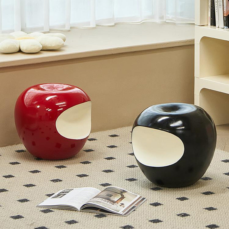 Modern Art Deco Apple Round Resin Chair — Cream Yellow