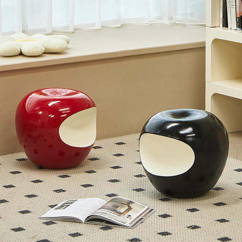 Modern Art Deco Apple Round Resin Chair — Cream Yellow