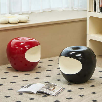 Modern Art Deco Apple Round Resin Chair — Cream Yellow