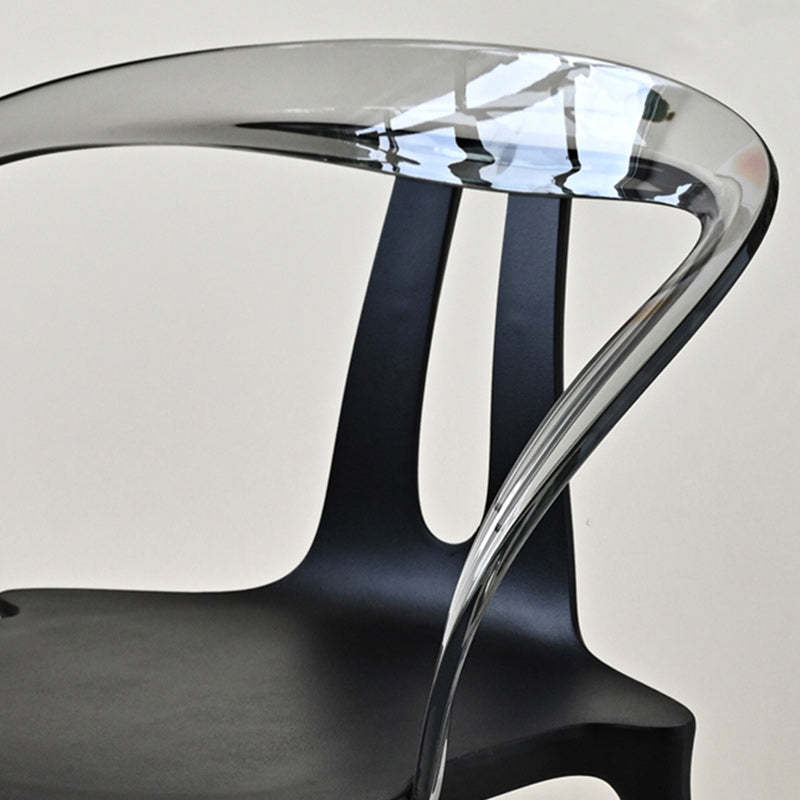 Minimalist Curve Frame Plastic Dining Armchair
