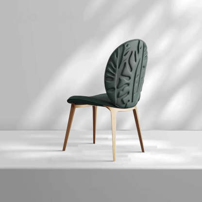 Modern Oval Microfiber Leather Steel Dining Chair