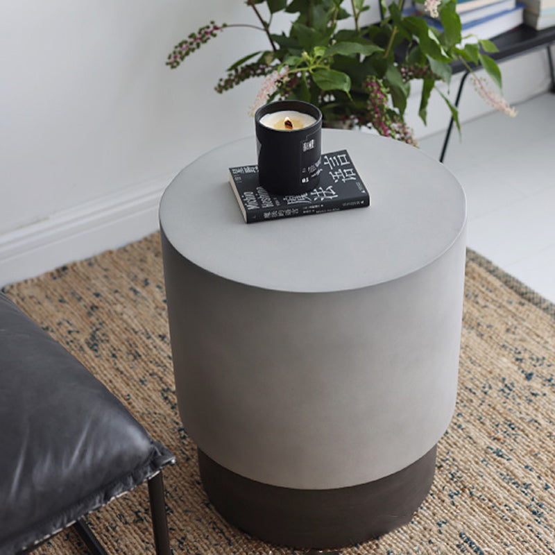 Industrial Cylindrical Magnesium Oxide End Table