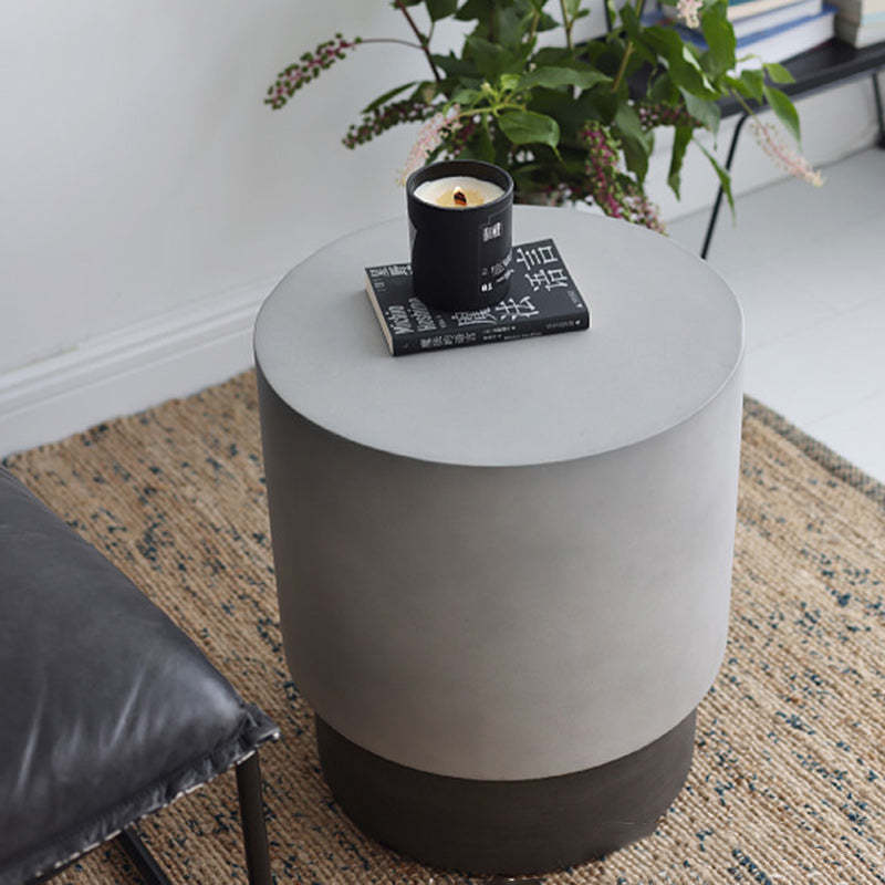 Industrial Cylindrical Magnesium Oxide End Table