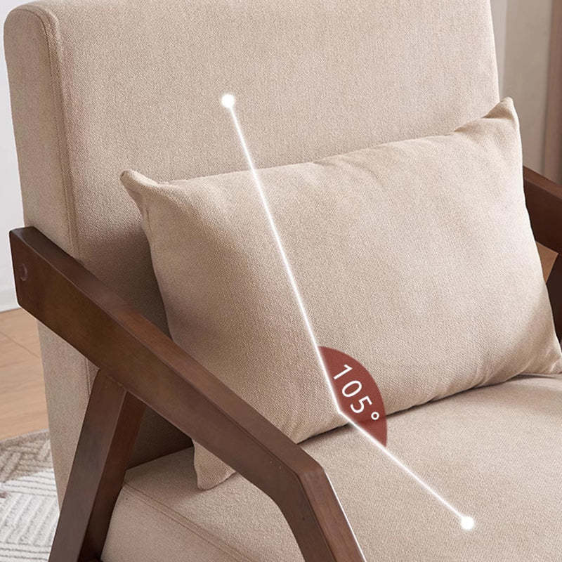 Scandinavian Fabric Wood Accent Chair