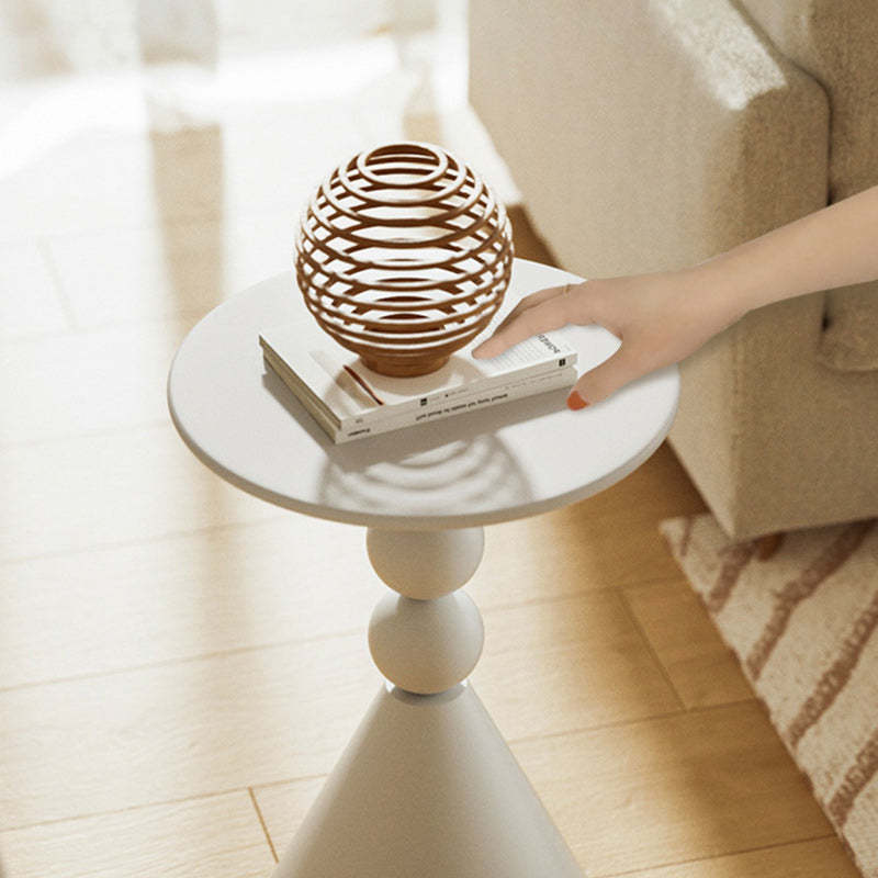 Modern Art Deco Orb Cone Marble Iron End Table