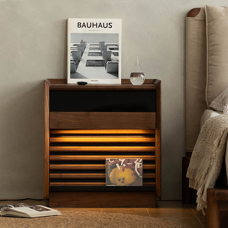 Nordic Rectangular Wood 2-Drawer Nightstand