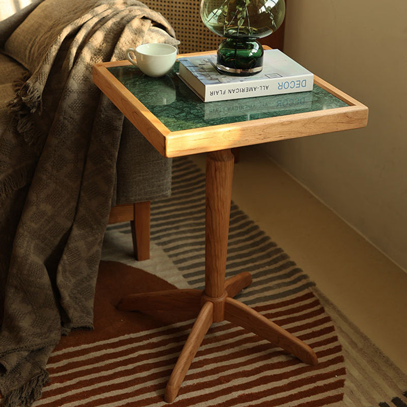 Nordic Round Cherry Wood End Table