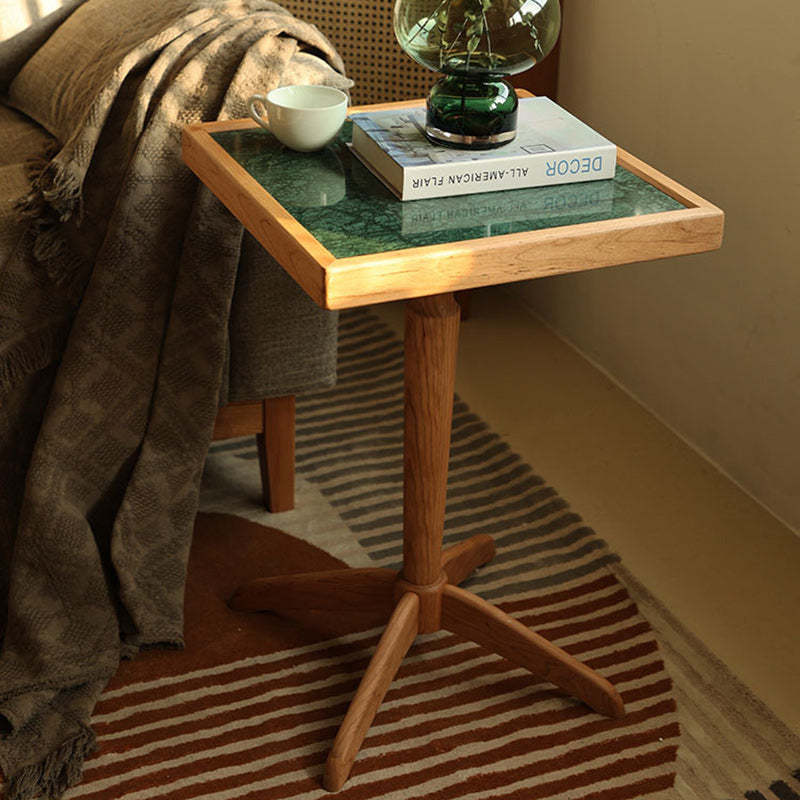 Nordic Round Cherry Wood End Table