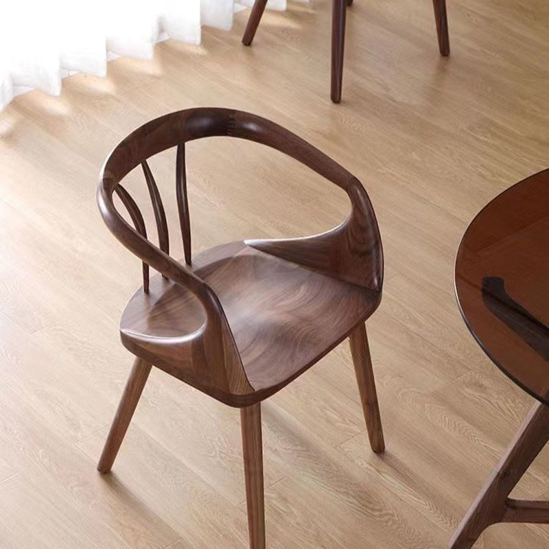 Scandinavian Curved Wood Dining Chair