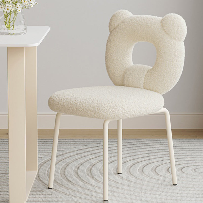 Square Iron Wool Vanity Stool