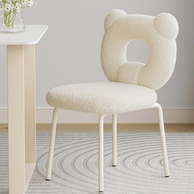 Square Iron Wool Vanity Stool