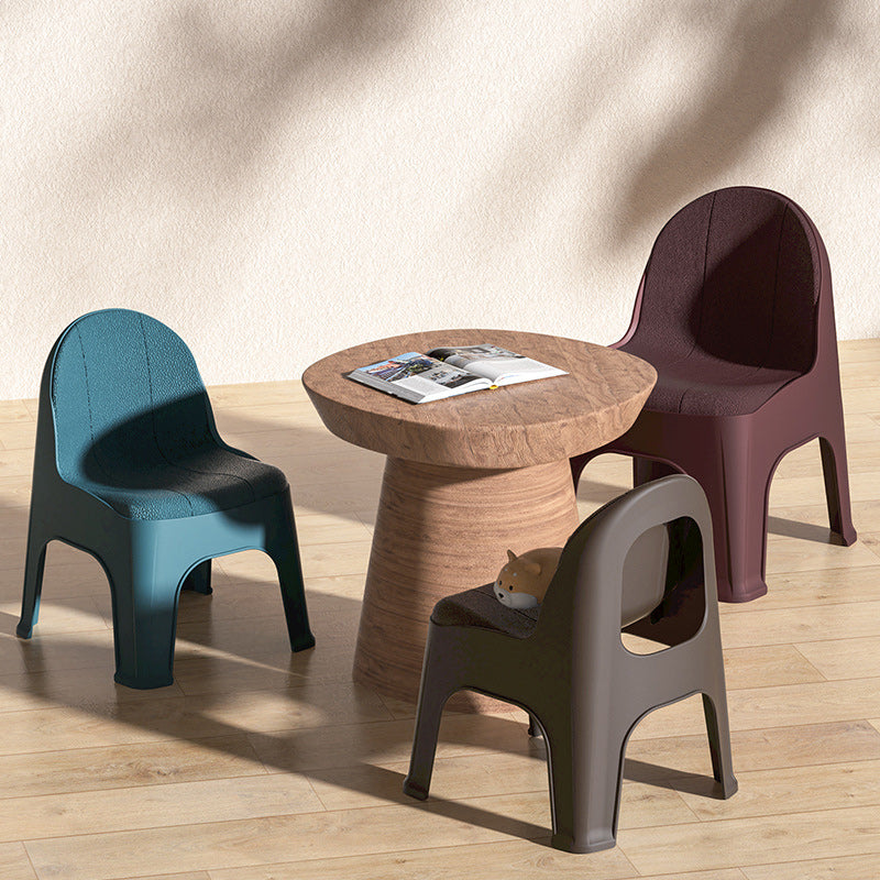 Minimalist Half Round Plastic Chair — Red