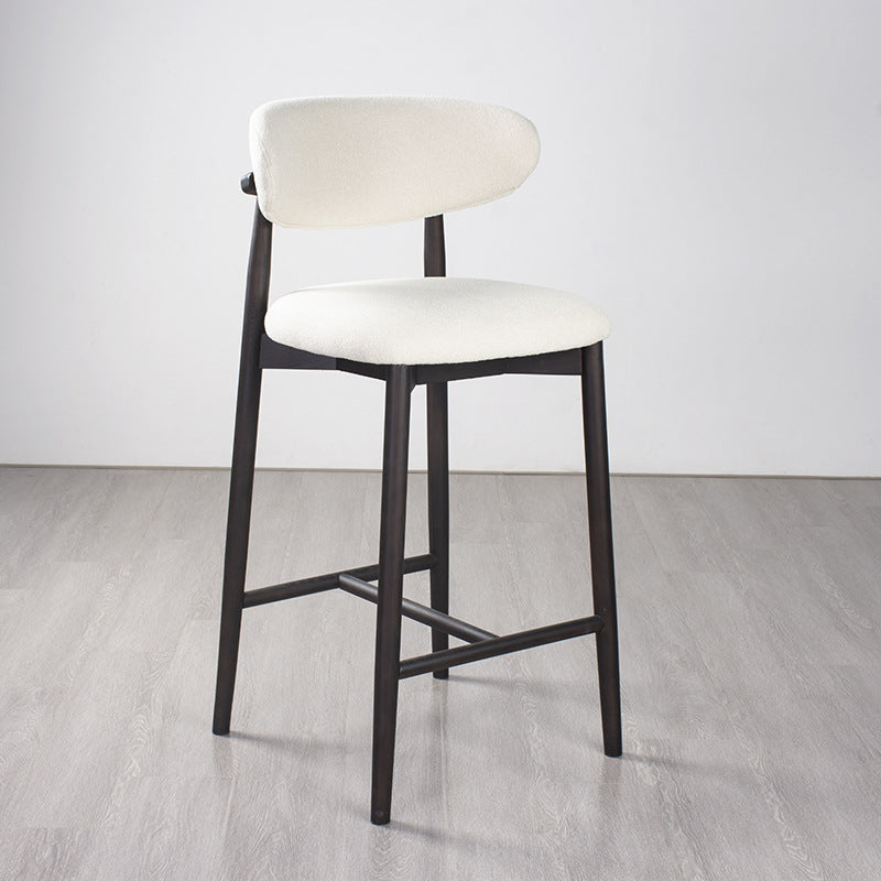 Minimalist Upholstered Velvet Wood Bar Stool