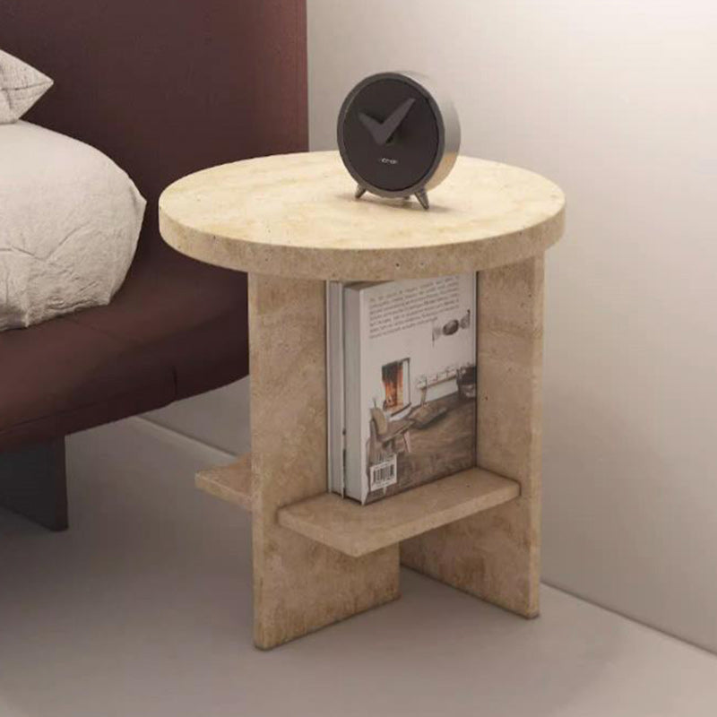 Nordic Travertine Chrysoprase Side Table