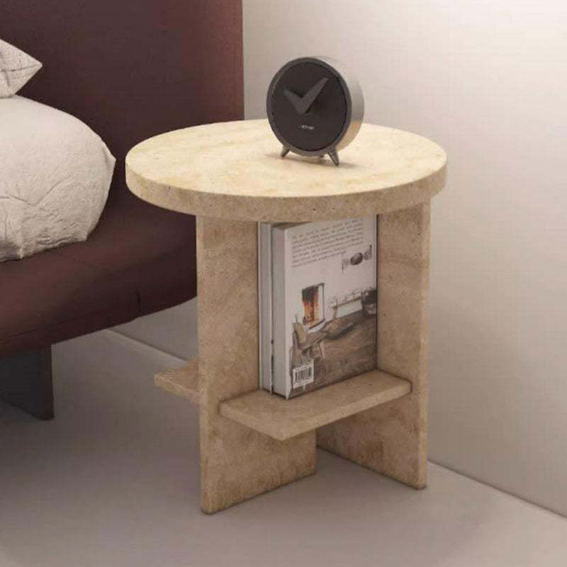Nordic Travertine Chrysoprase Side Table — Travertine