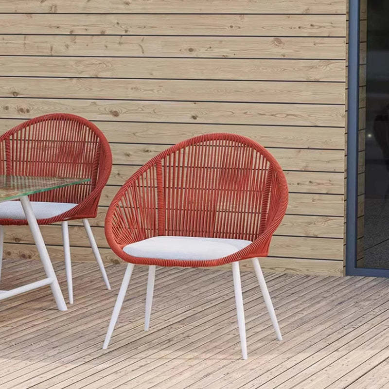 Boho Waterproof Rattan Rope Round Outdoor Side Table — Rattan Weaving Chair
