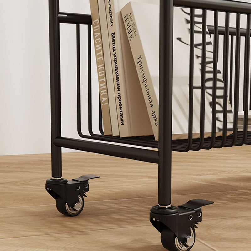 Contemporary Iron Glass 2-Tier End Table