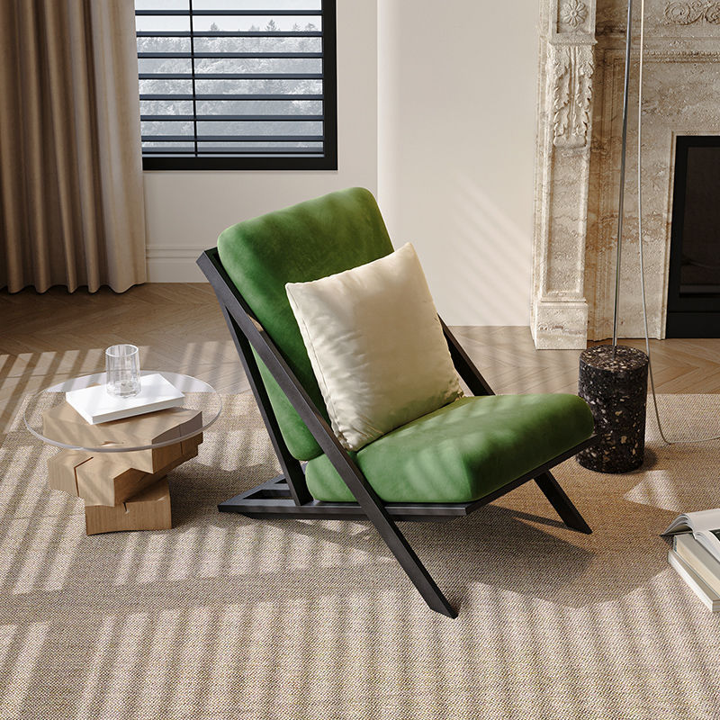 Scandinavian Velvet Steel Recliner