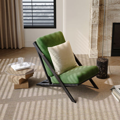 Scandinavian Velvet Steel Recliner