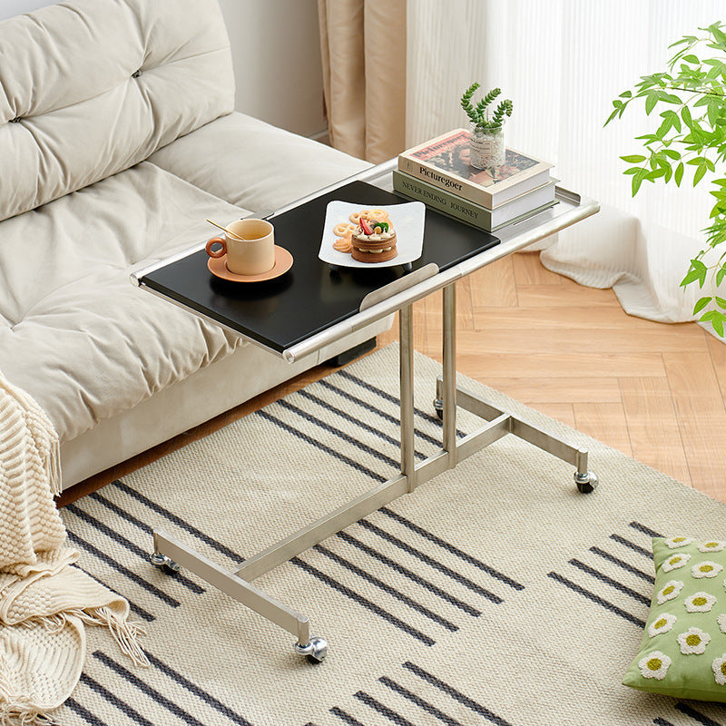 Scandinavian Wood Iron Rectangular End Table 1-Tier