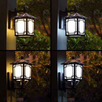 Up-Down Black Vintage Solar Outdoor Lantern