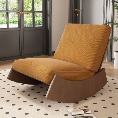 Nordic Corduroy Wood Recliner