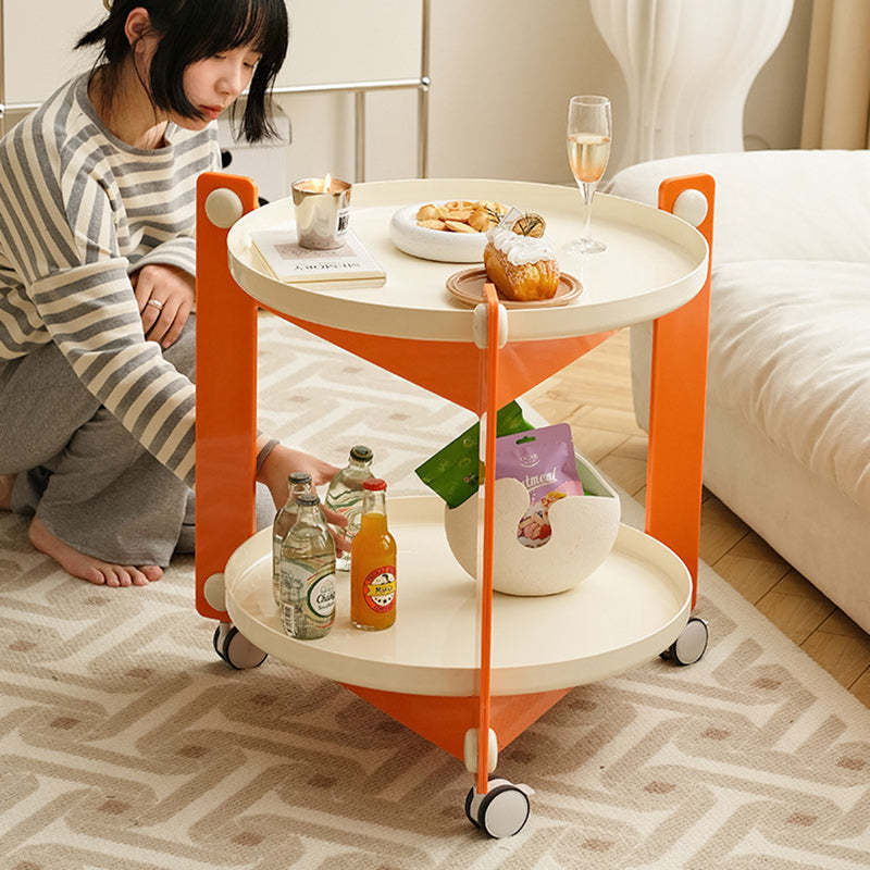 Contemporary Round Acrylic 2-Tier End Table