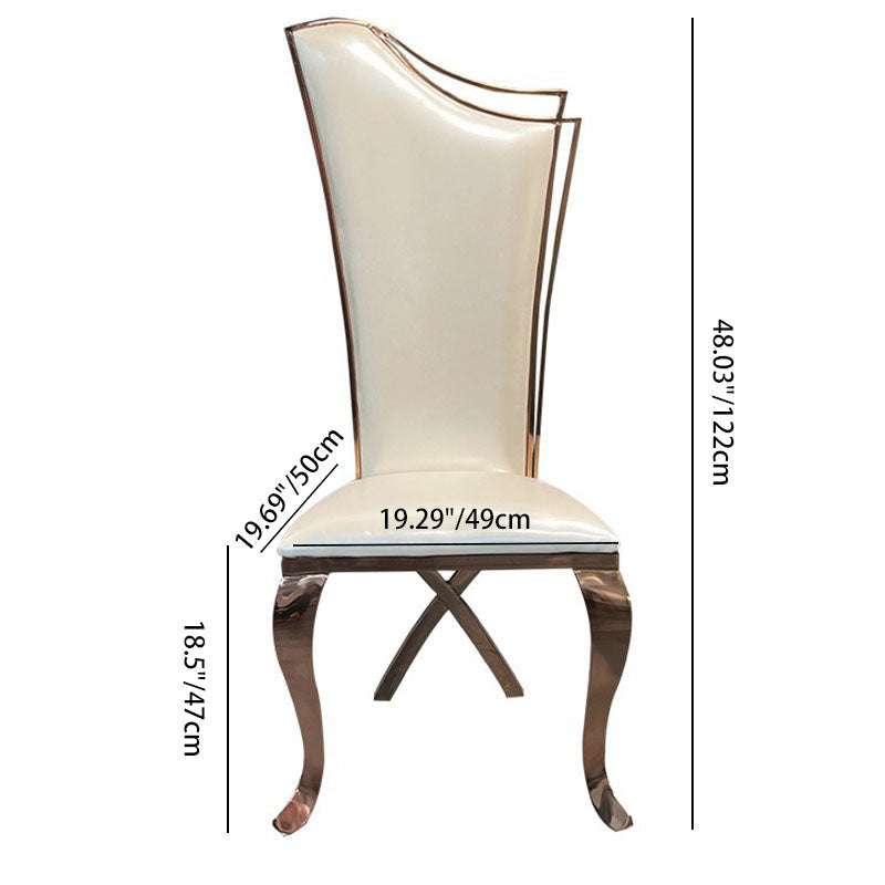 Scandinavian Trapezoidal Leather Metal Dining Chair