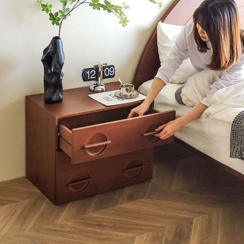 Nordic Solid Wood 2-Drawer Nightstand