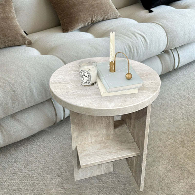 Nordic Travertine Chrysoprase Side Table