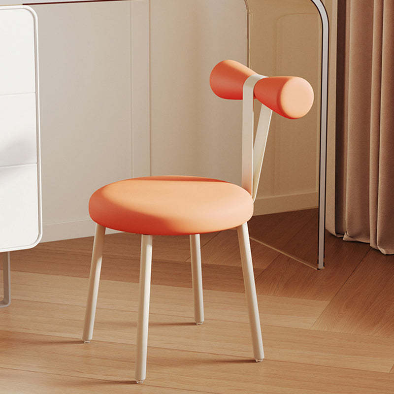 Art Deco Cream Candy Fabric Vanity Stool