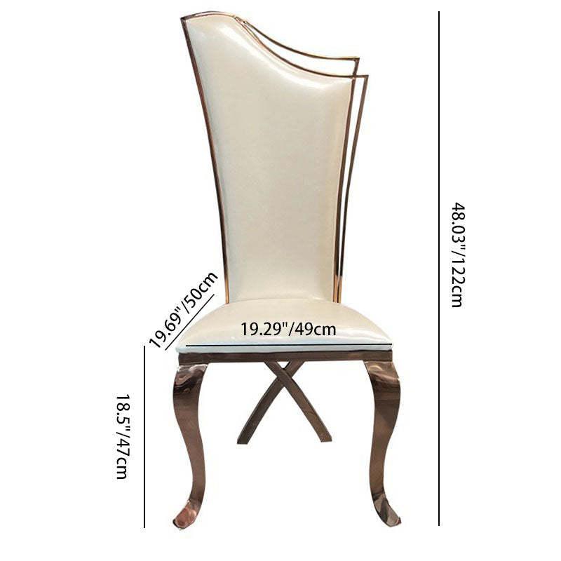 Scandinavian Trapezoidal Leather Metal Dining Chair