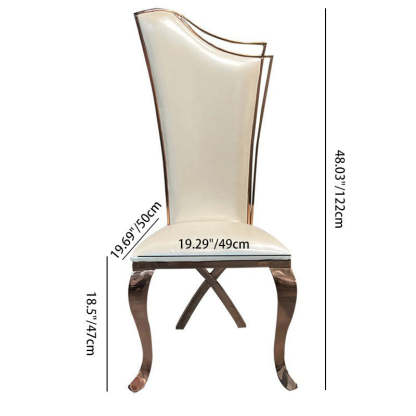 Scandinavian Trapezoidal Leather Metal Dining Chair