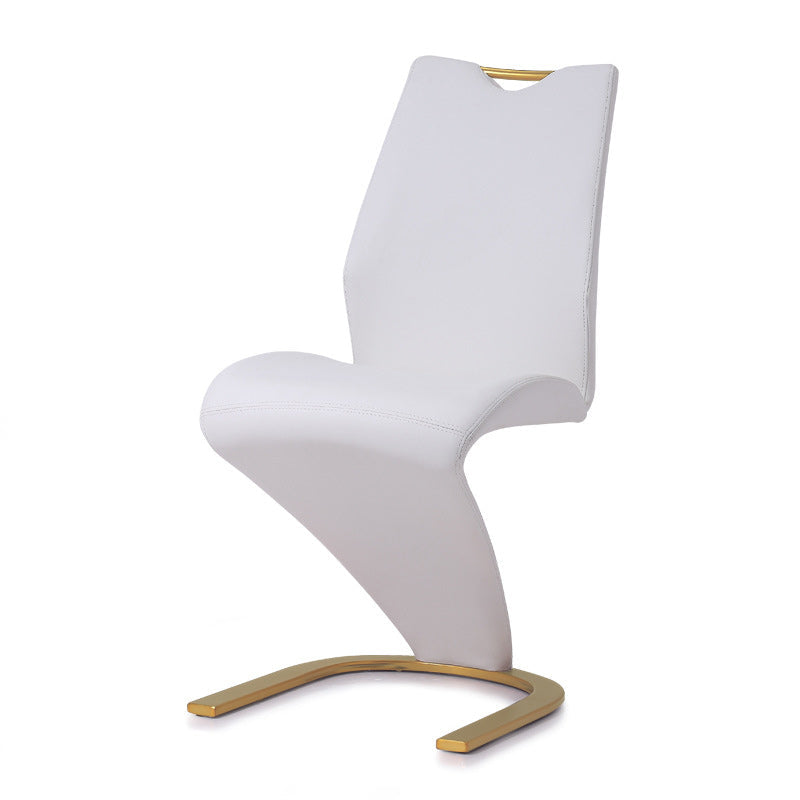 Minimalist U-Shape Titanium Leather Dining Chair