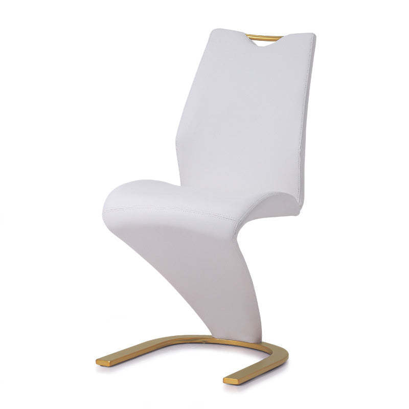 Minimalist U-Shape Titanium Leather Dining Chair