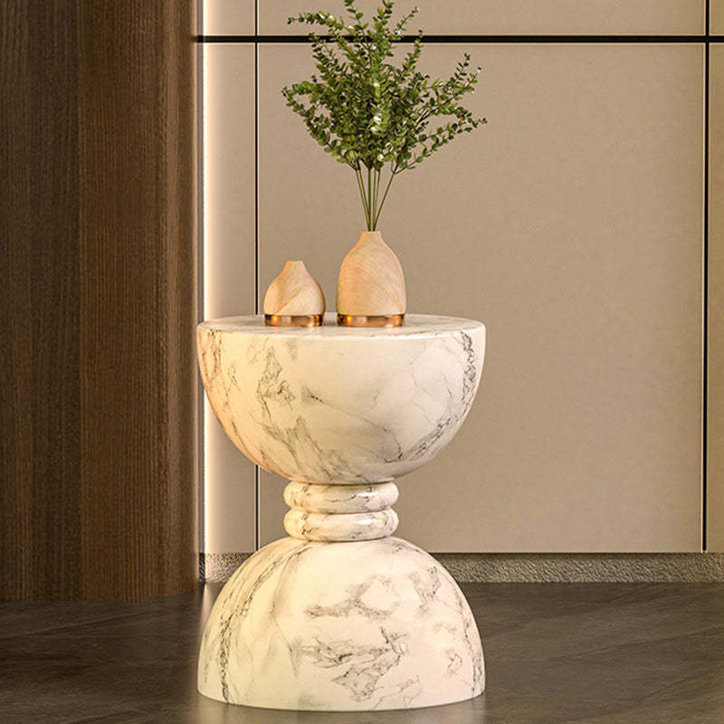 Minimalist Marble Magnesium Oxide End Table
