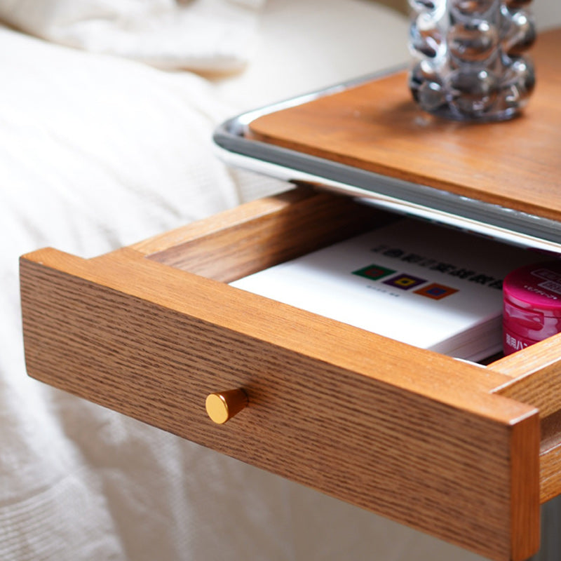 Minimalist Wood Steel End Table