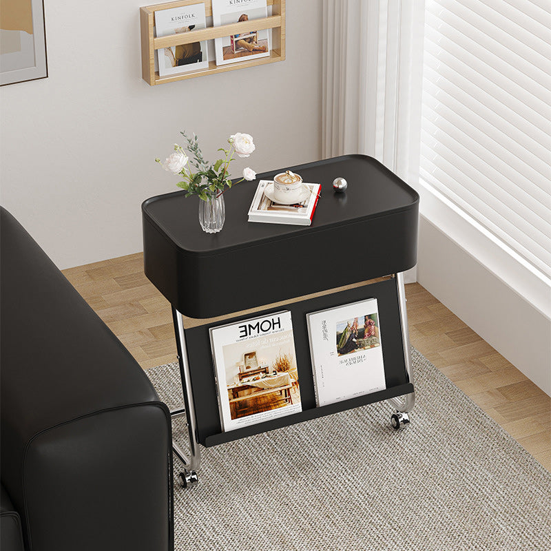Contemporary Steel 1-Drawer Side Table