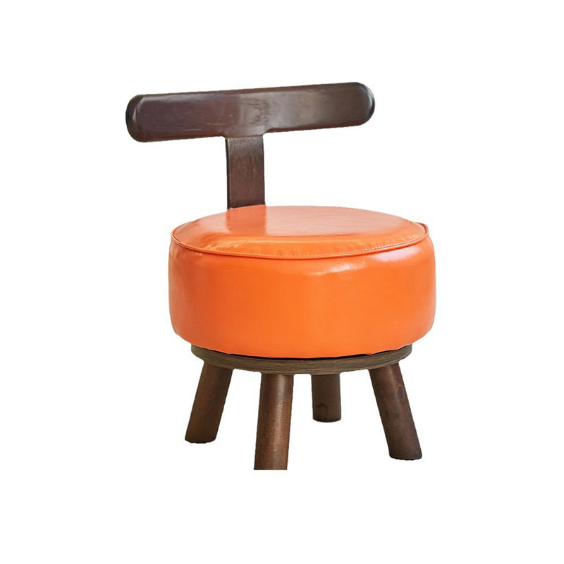 Contemporary Round Wood Footstool