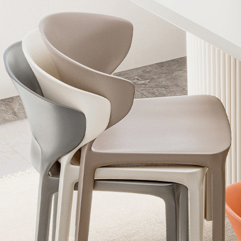 Scandinavian Velvet Ergonomic Stackable Dining Chair — Cushion Included / White