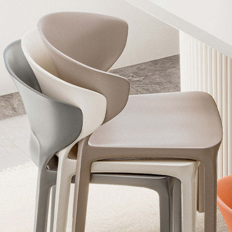 Scandinavian Velvet Ergonomic Stackable Dining Chair — Cushion Included / White