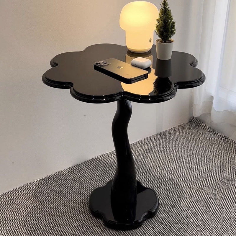 Scandinavian Petal Glass Steel End Table